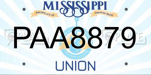 PAA8879 Mississippi License Plate