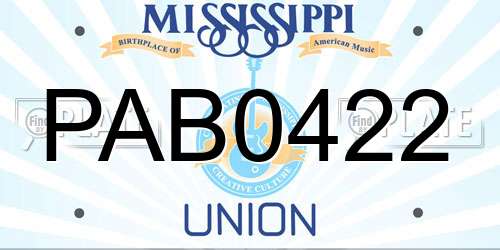 PAB0422 Mississippi License Plate