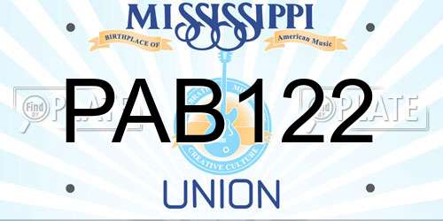 PAB122 Mississippi License Plate