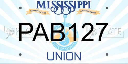 PAB127 Mississippi License Plate
