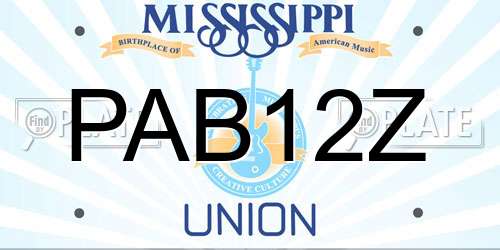 PAB12Z Mississippi License Plate