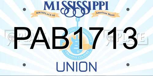 PAB1713 Mississippi License Plate