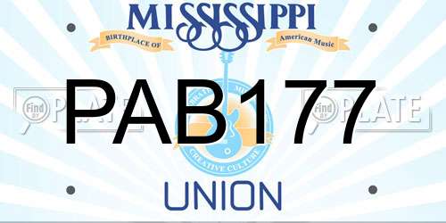PAB177 Mississippi License Plate