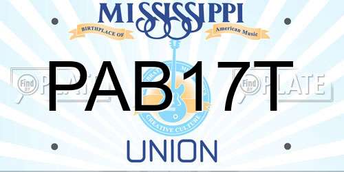 PAB17T Mississippi License Plate