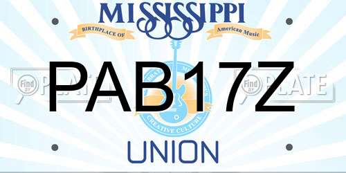 PAB17Z Mississippi License Plate