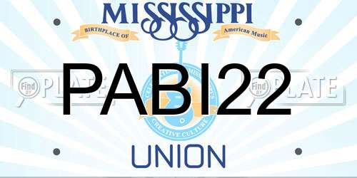 PABI22 Mississippi License Plate