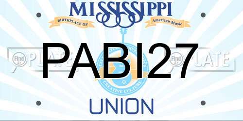 PABI27 Mississippi License Plate