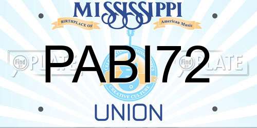 PABI72 Mississippi License Plate