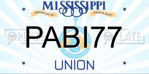 PABI77 Mississippi License Plate