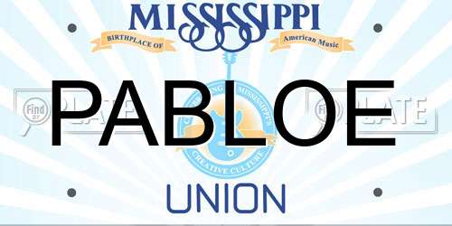 PABLOE Mississippi License Plate