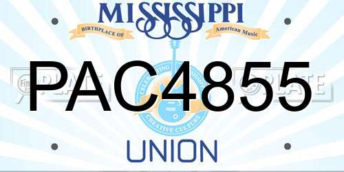 PAC4855 Mississippi License Plate