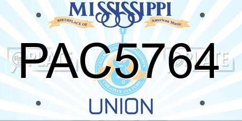 PAC5764 Mississippi License Plate