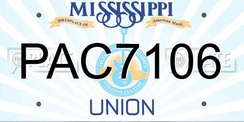 PAC7106 Mississippi License Plate
