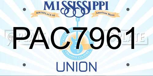 PAC7961 Mississippi License Plate
