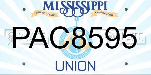 PAC8595 Mississippi License Plate
