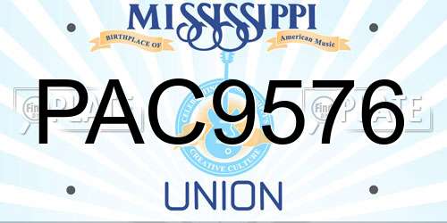 PAC9576 Mississippi License Plate