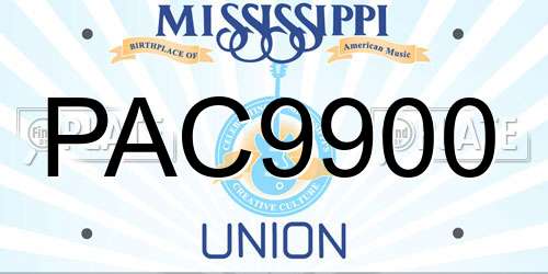 PAC9900 Mississippi License Plate