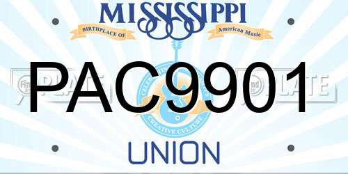 PAC9901 Mississippi License Plate