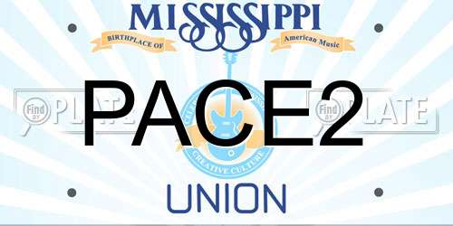 PACE2 Mississippi License Plate