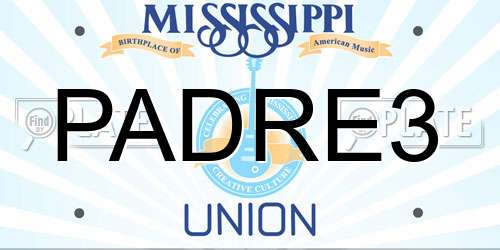 PADRE3 Mississippi License Plate