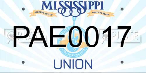PAE0017 Mississippi License Plate