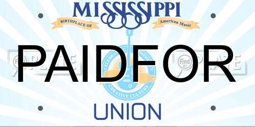 PAIDFOR Mississippi License Plate
