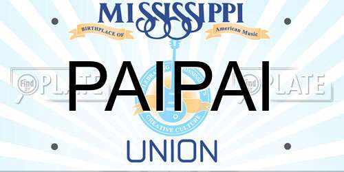 PAIPAI Mississippi License Plate