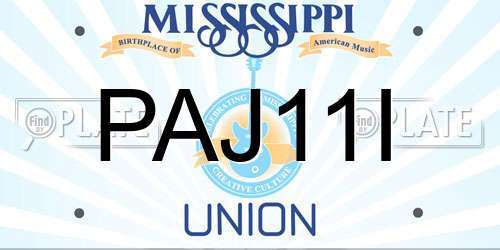 PAJ11I Mississippi License Plate