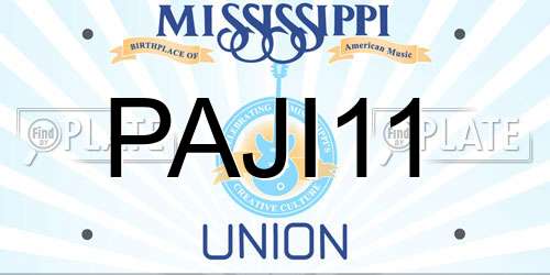 PAJI11 Mississippi License Plate