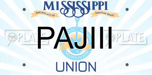 PAJIII Mississippi License Plate