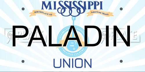 PALADIN Mississippi License Plate