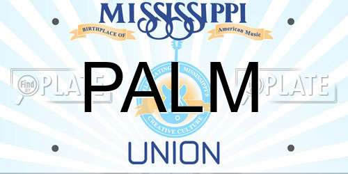 PALM Mississippi License Plate