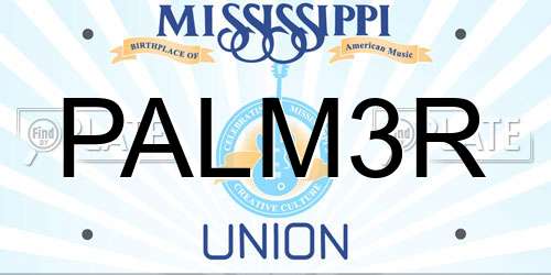PALM3R Mississippi License Plate
