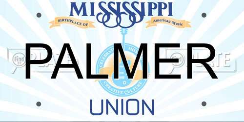 PALMER Mississippi License Plate