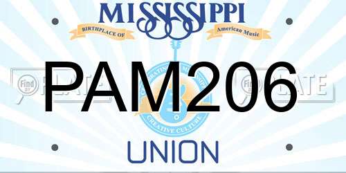 PAM206 Mississippi License Plate