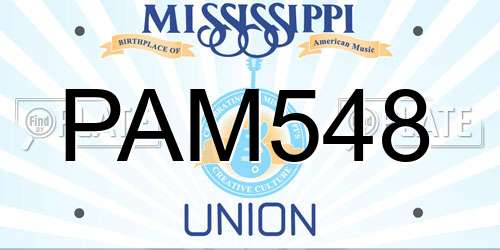 PAM548 Mississippi License Plate