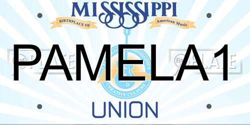 PAMELA1 Mississippi License Plate
