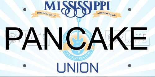 PANCAKE Mississippi License Plate