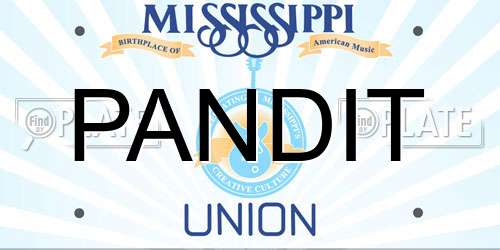 PANDIT Mississippi License Plate