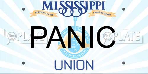 PANIC Mississippi License Plate