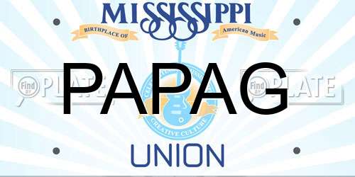 PAPAG Mississippi License Plate
