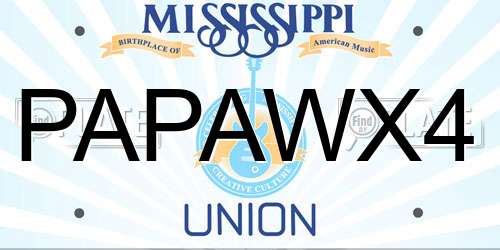 PAPAWX4 Mississippi License Plate
