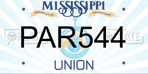PAR544 Mississippi License Plate