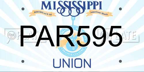 PAR595 Mississippi License Plate