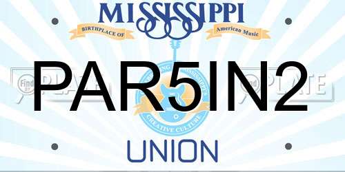 PAR5IN2 Mississippi License Plate