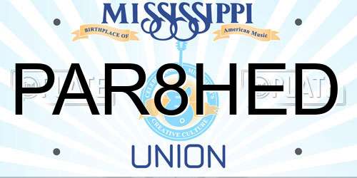 PAR8HED Mississippi License Plate