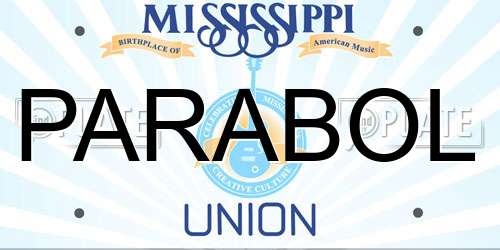 PARABOL Mississippi License Plate