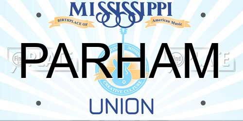 PARHAM Mississippi License Plate