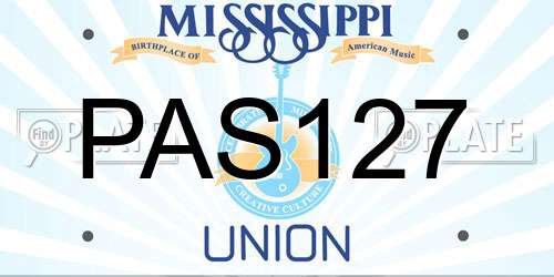 PAS127 Mississippi License Plate
