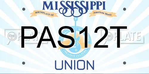 PAS12T Mississippi License Plate
